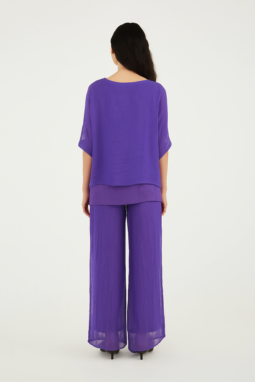 Conjunto Calça e Blusa de Seda Georgina