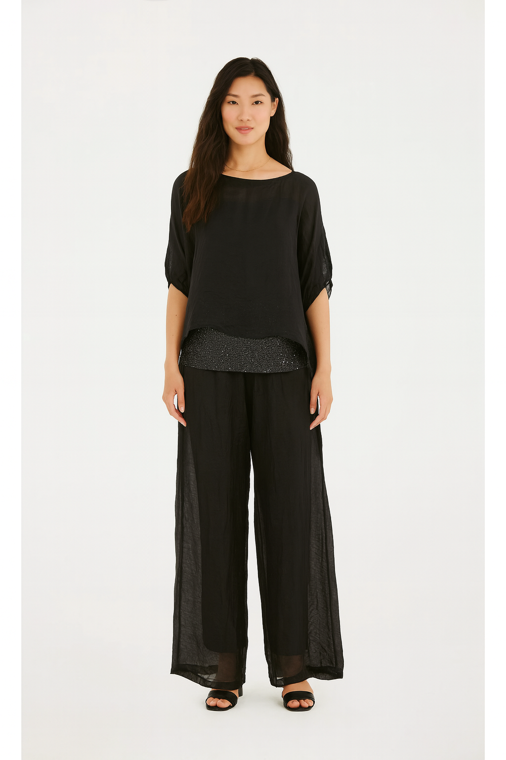 Conjunto Calça e Blusa de Seda Georgina