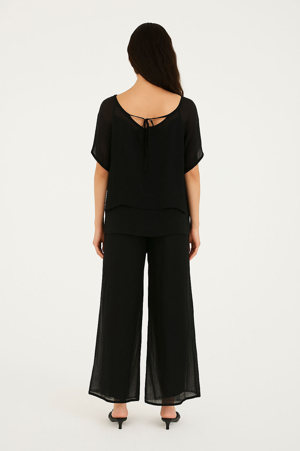 Conjunto Calça e Blusa de Seda Georgina